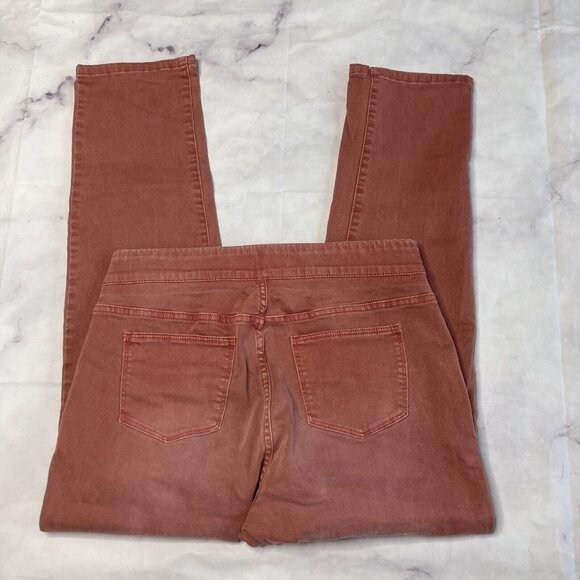 Soft Surroundings Pink Slim Leg Jeans Womens Size Petite Medium Pull On Stretch - Picture 4 of 4